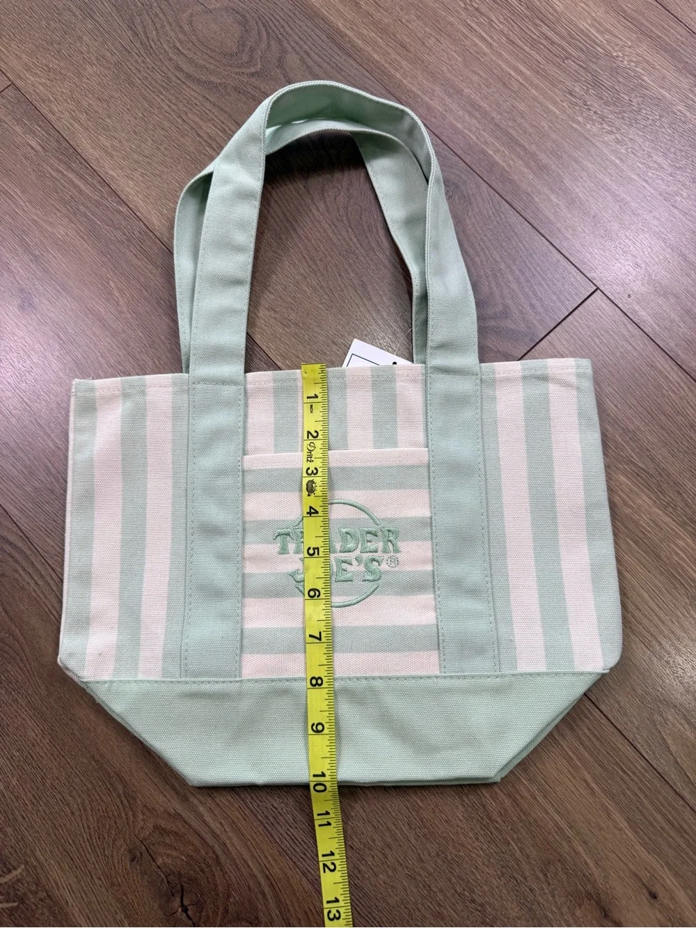 NWT Trader Joe’s Striped Mini Canvas Tote Bags Set of 4 Pastel Colors Spring